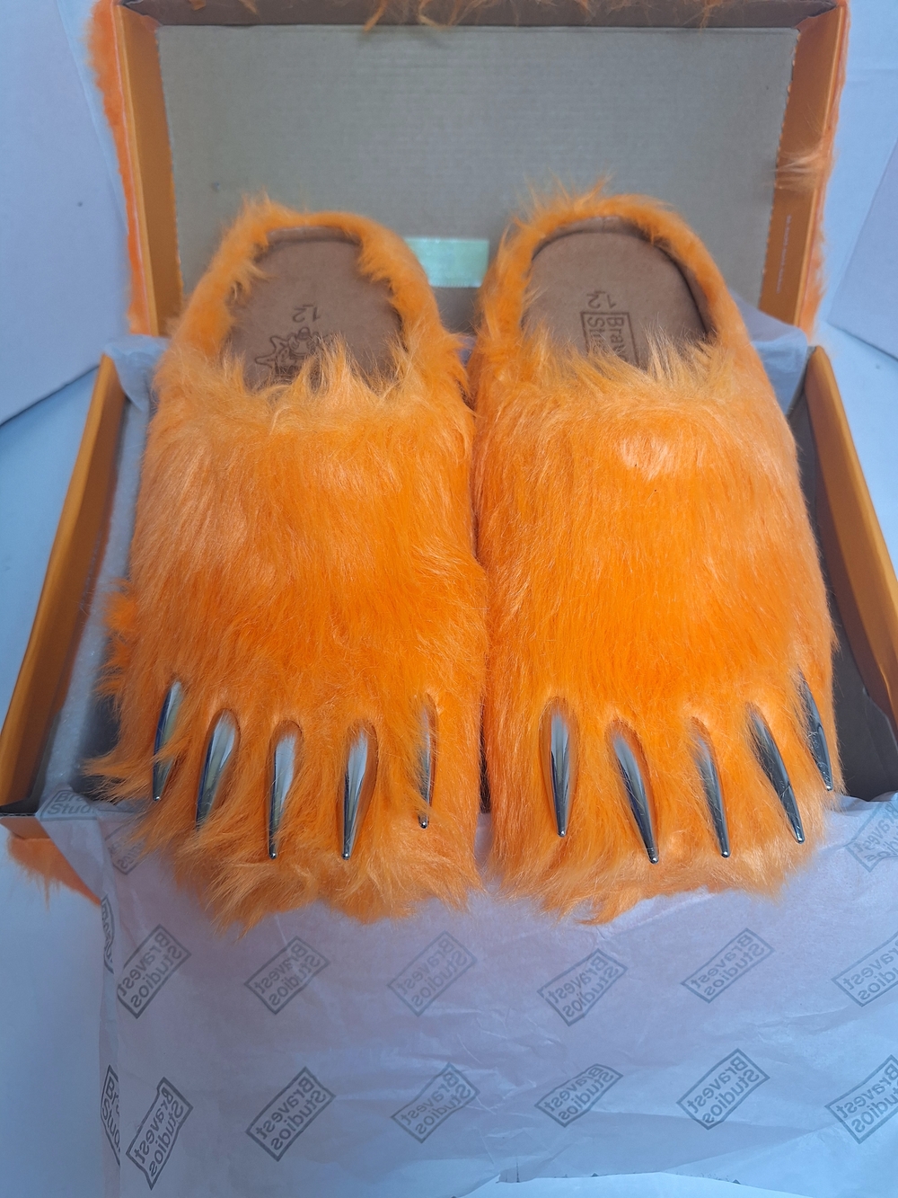 Men's Bravest Studios Bear Claw Mule Chief Keef x Glo Gang Glorange - Size:13